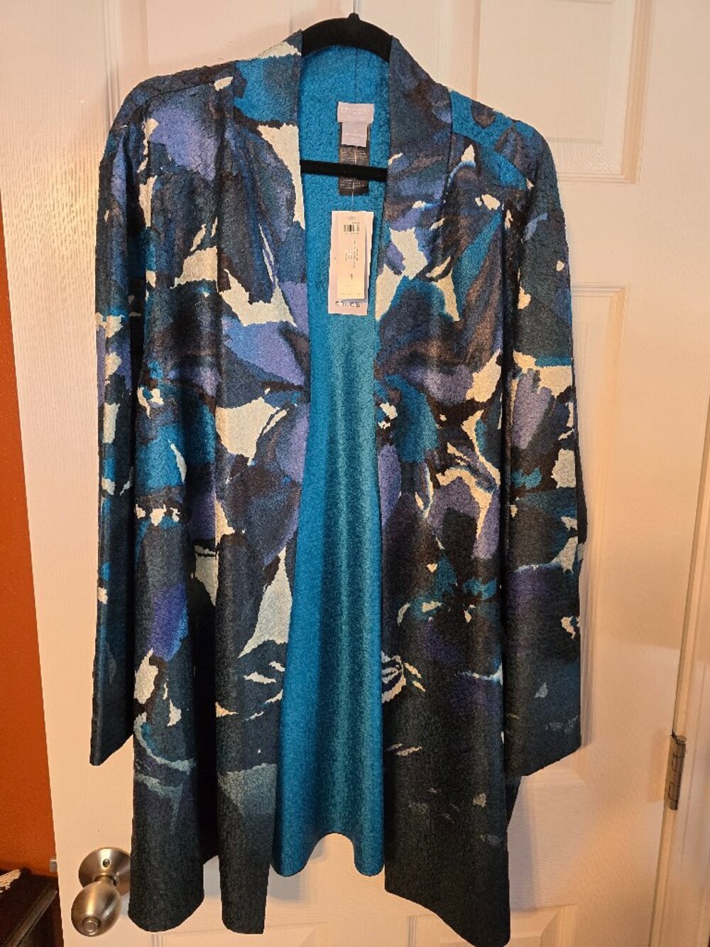 Chico's Teal Travelers Crushed Jacket - NWT